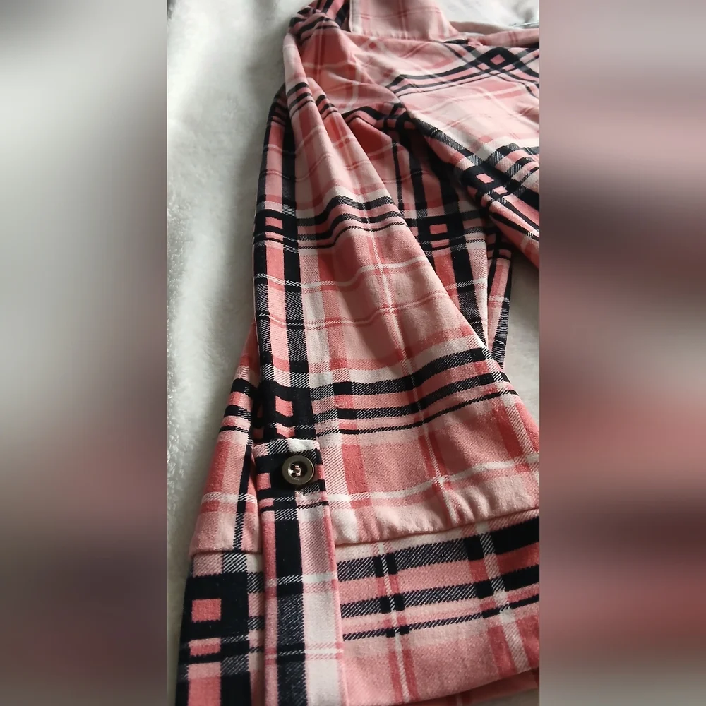 Plaid Button Down Shirt - Pink and Black - Picture 4 of 7